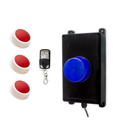 Wireless panic system for businesses, stores & care facilities – blue flash / 3 buttons (200m)