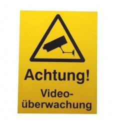 German Language CCTV Warning Window Sticker