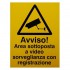 Italian CCTV Warning Window Sticker