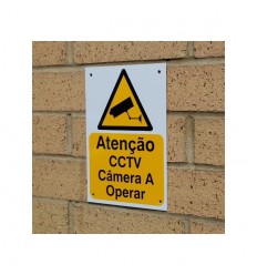 Portuguese A5 External CCTV Warning Sign