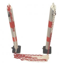 2 x 76 mm Red & White Fold Down Post & Chain Kit (001-2770)