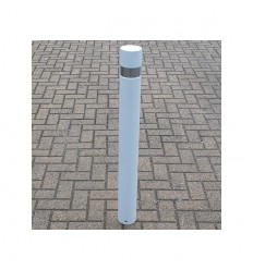 Fixed White Steel 120FW Post & Reflective Stainless Steel  Insert