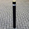 Static Black Steel Bollard & Reflective Stainless Steel  Insert