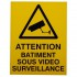 French CCTV Warning Window Sticker