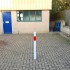 White & Red 100P Removable Parking & Security Post (securing a parking location).