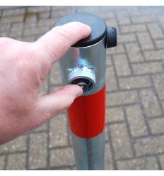 610G with Red Band Spigot Based Fold Down Parking Post