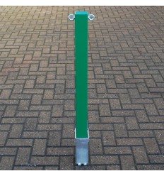 Green Removable Bollard & Twin Chain Eyelets