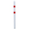 White & Red Spigot Fixed Bollard 76mm Diameter