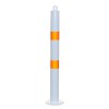 76 mm Diameter White & Orange Bolt Down Steel Bollard (001-2098)