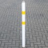 White & Yellow Spigot Fixed Bollard 76mm Diameter