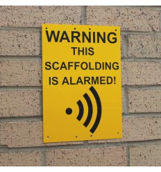 Scaffold Warning Sign (This Scaffolding is Alarmed).