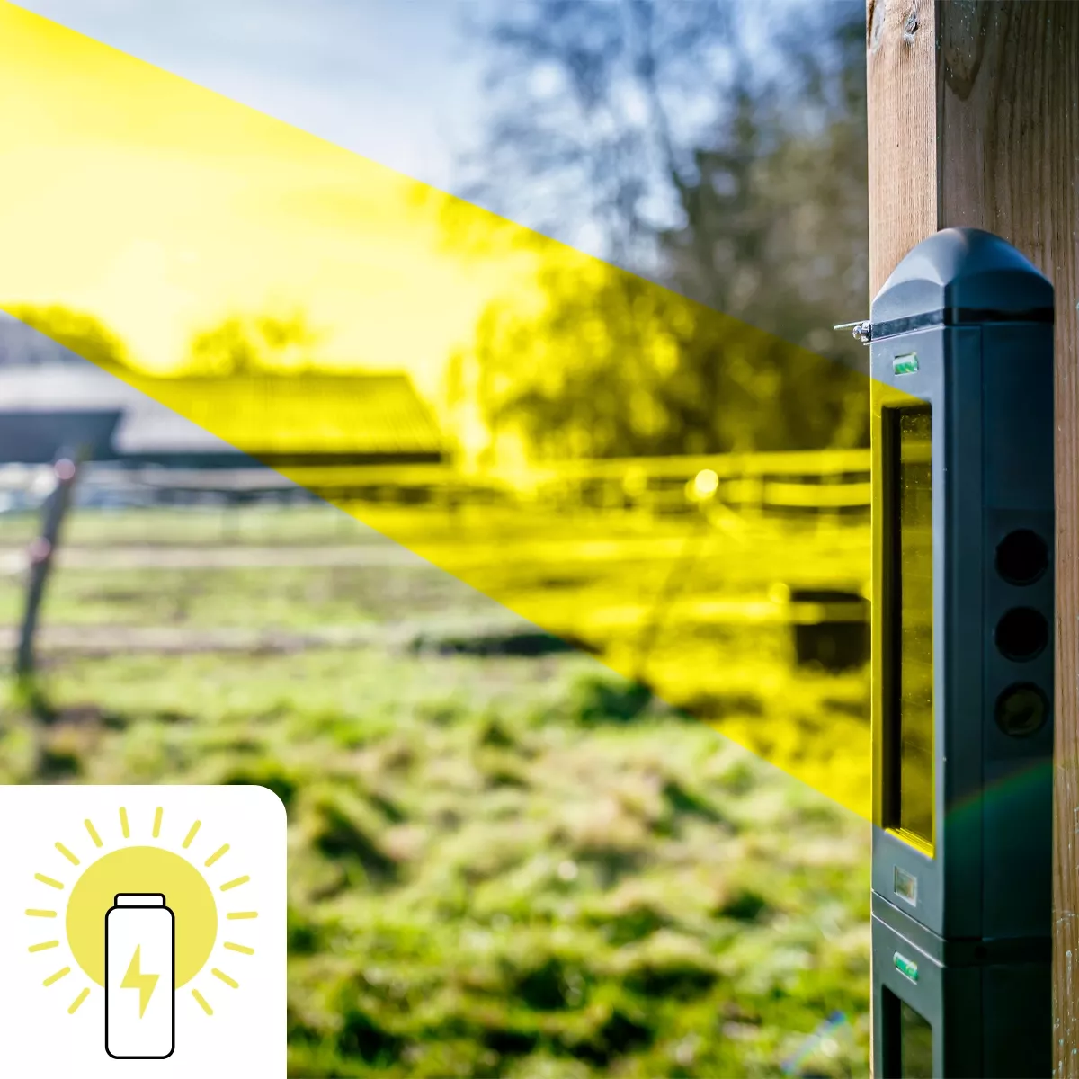 Solar-powered infrared beams for outdoor security